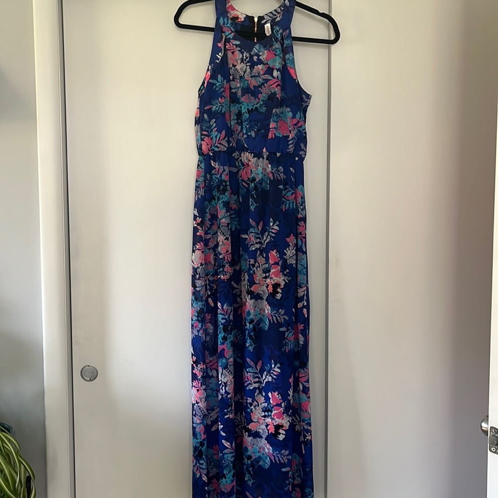 Xhilaration medium maxi dress EUC blue with cutouts